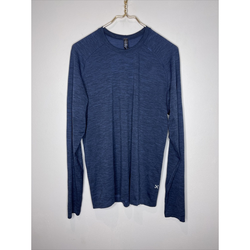 Mens Lululemon Blue Longsleeve Metal‎ Vent Crewneck Activewear Shirt Medium M